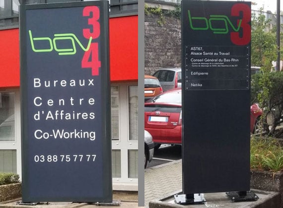 Totem pour indiquer le parking des Notaires