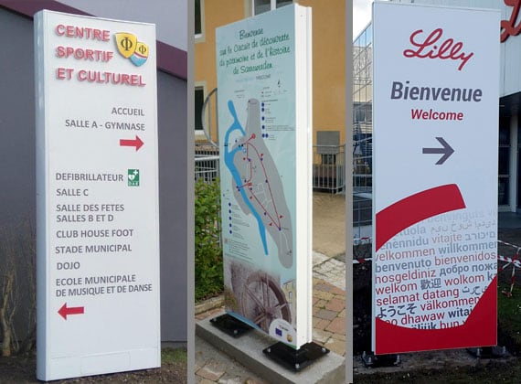 Totem pour indiquer le parc de l'envol